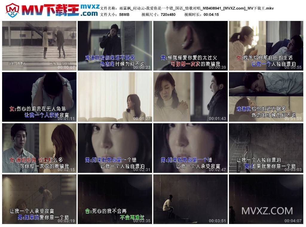 雨霖枫_付动云-我爱你是一个错_国语_情歌对唱_MB408941